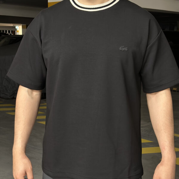 Lacoste striped collar